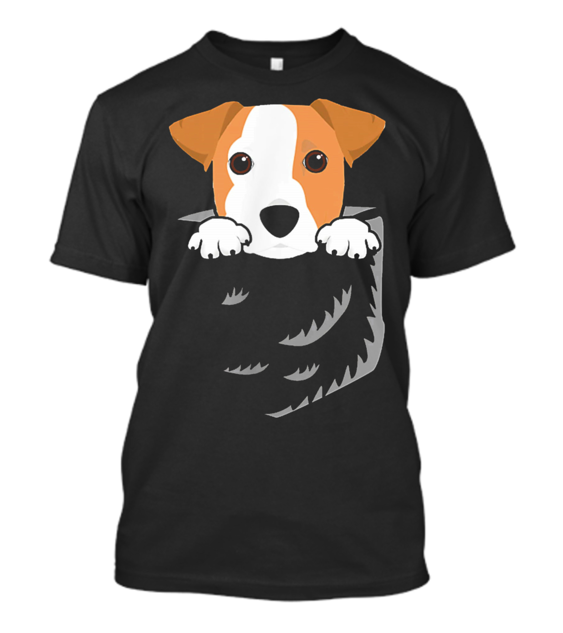 Adorable Jack Russell Terrier In Pocket Looking Out T-Shirt