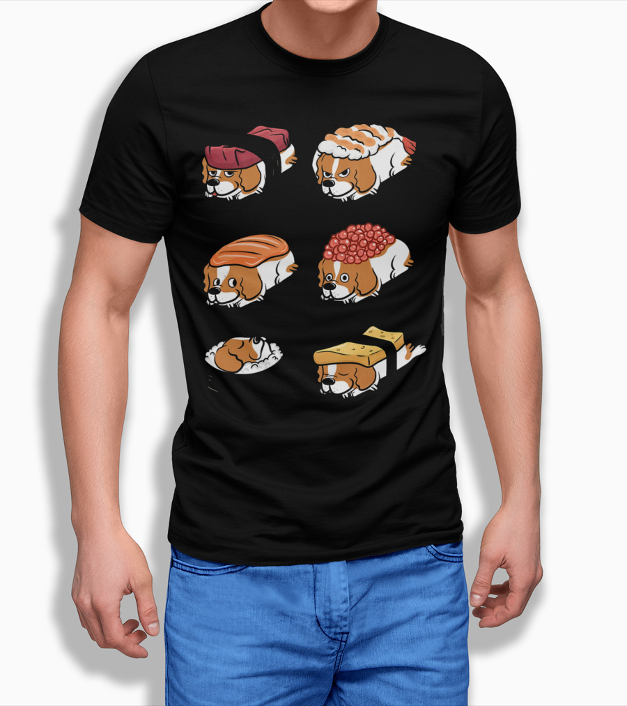 Cavalier King Charles Spaniel Nigiri Sushi Roll Variations T-Shirt