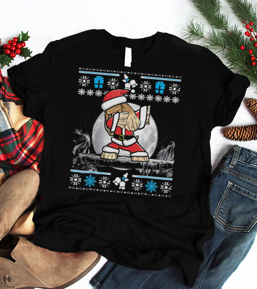 Cocker Spaniel Santa Outfit With Snowflakes And Gifts Festive T-Shirt