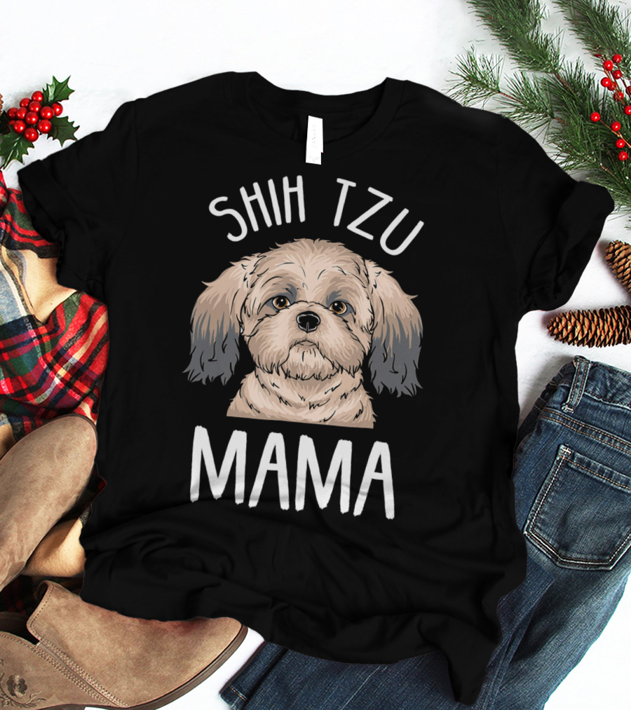 Shih Tzu Mama Funny Shih Tzu Mom T-Shirt