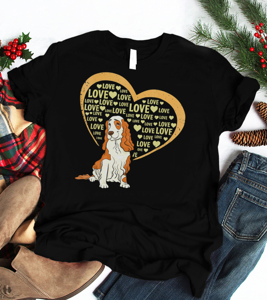 I Love Cocker Spaniel Dog Heart Love T-Shirt