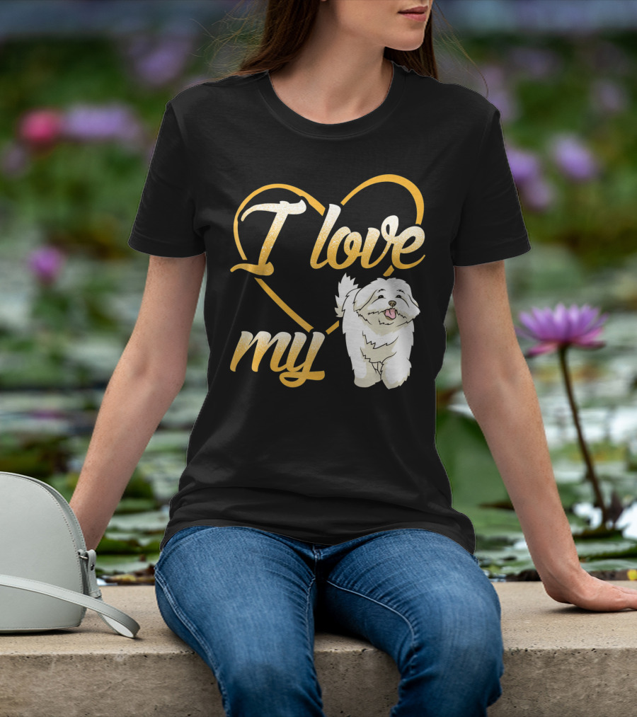 I Love My Maltese Dog Heart T-Shirt