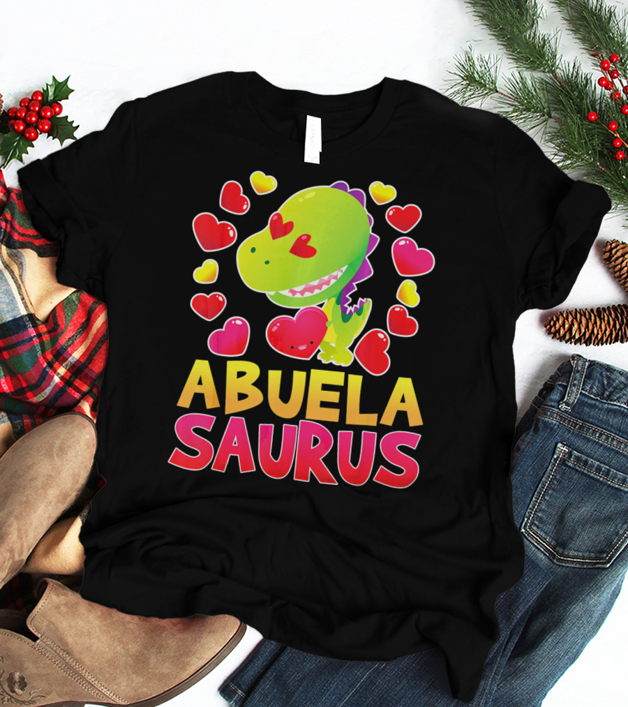 Abuelasaurus Valentines Day Heart Dino T-Shirt