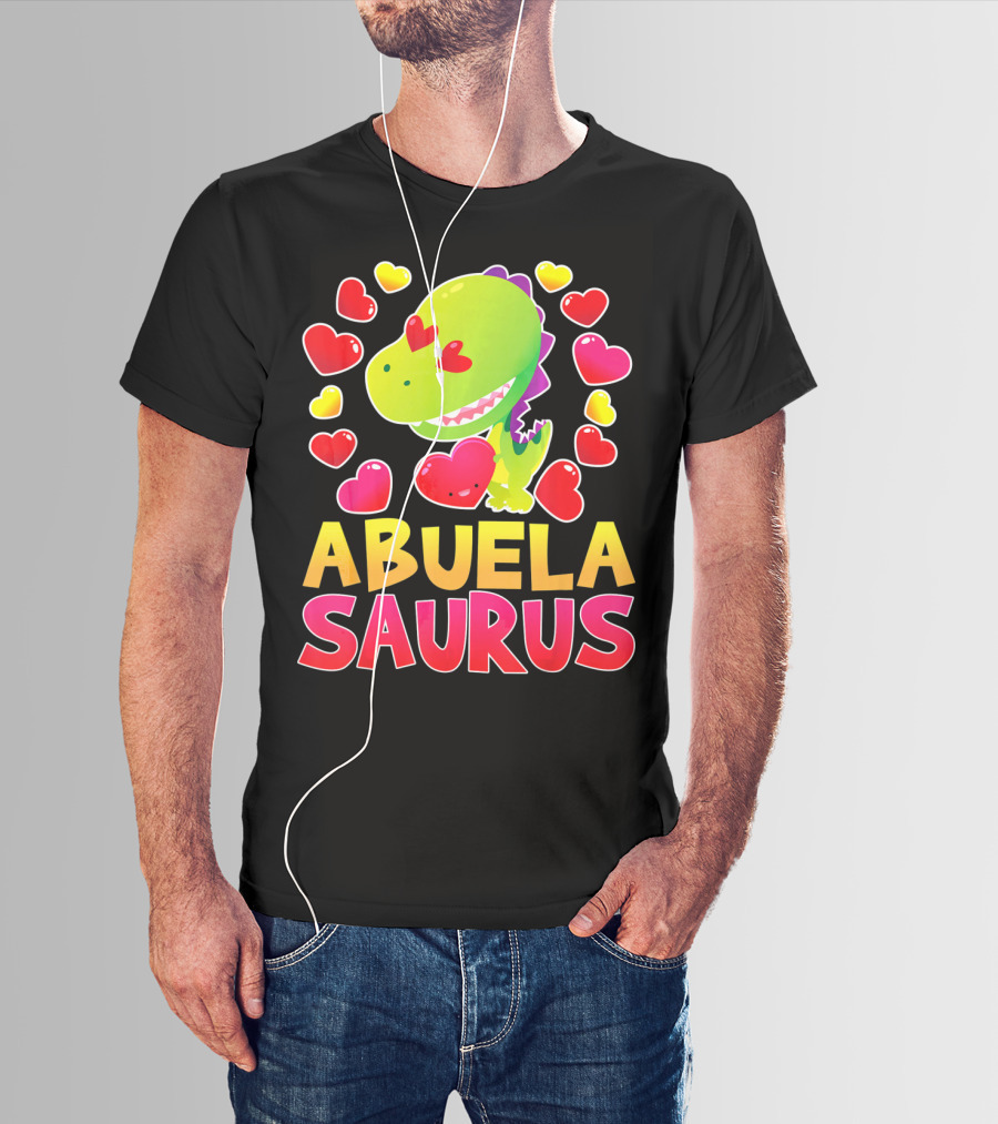 Abuelasaurus Valentines Day Heart Dino T-Shirt