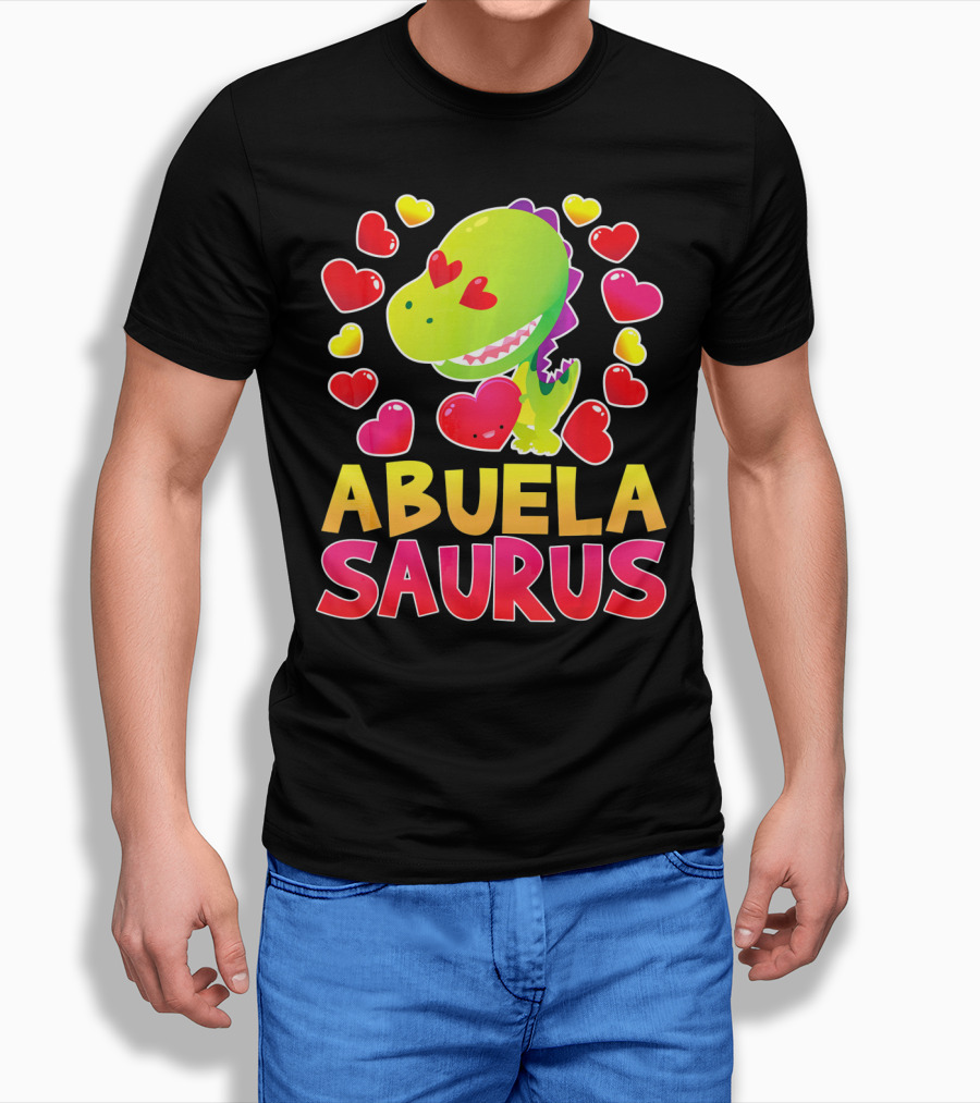 Abuelasaurus Valentines Day Heart Dino T-Shirt