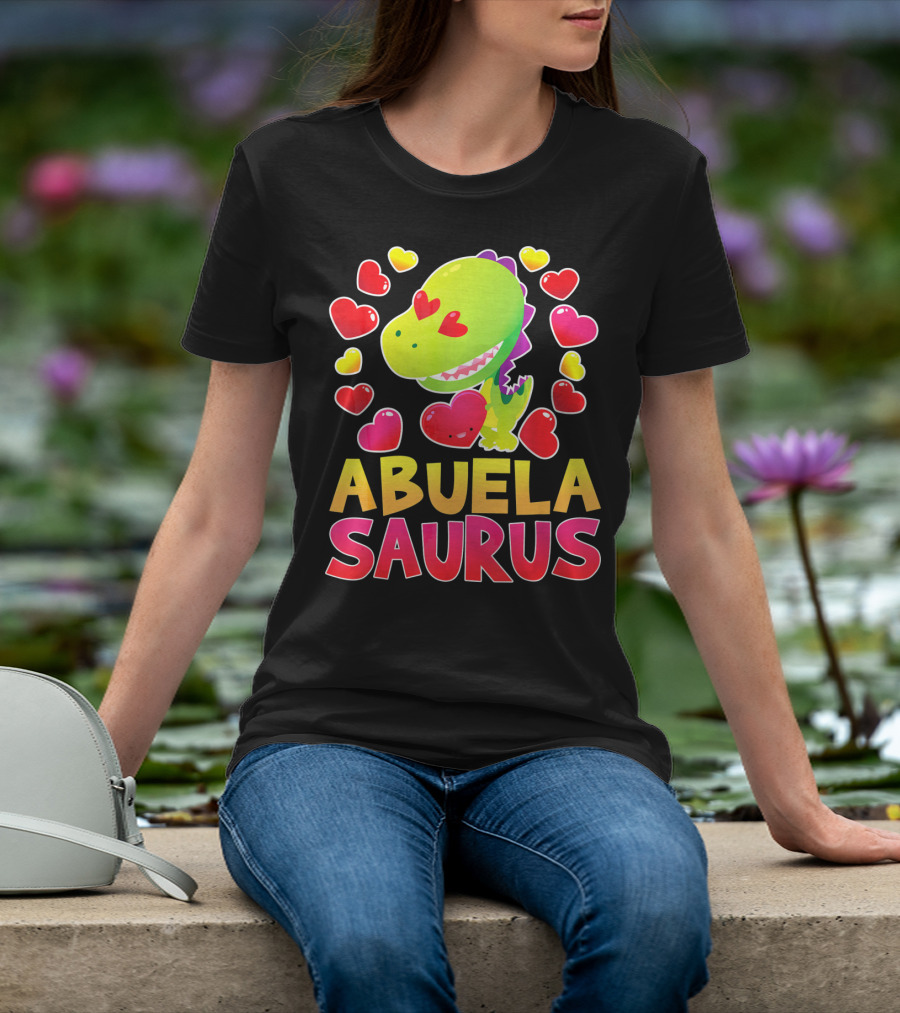 Abuelasaurus Valentines Day Heart Dino T-Shirt