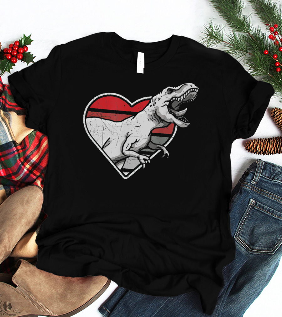 Valentine's Day Heart T-Rex Love Dinosaur Fun T-Shirt