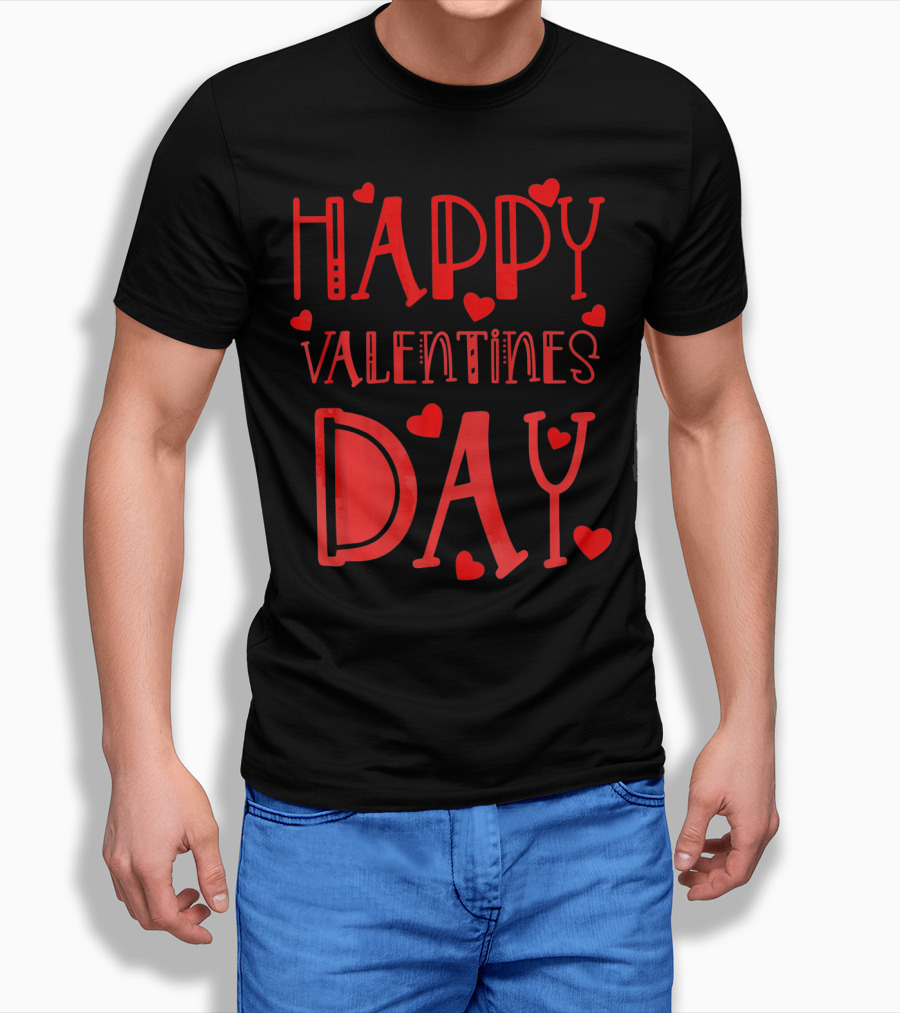Happy Valentines Day Kids School Hearts T-Shirt