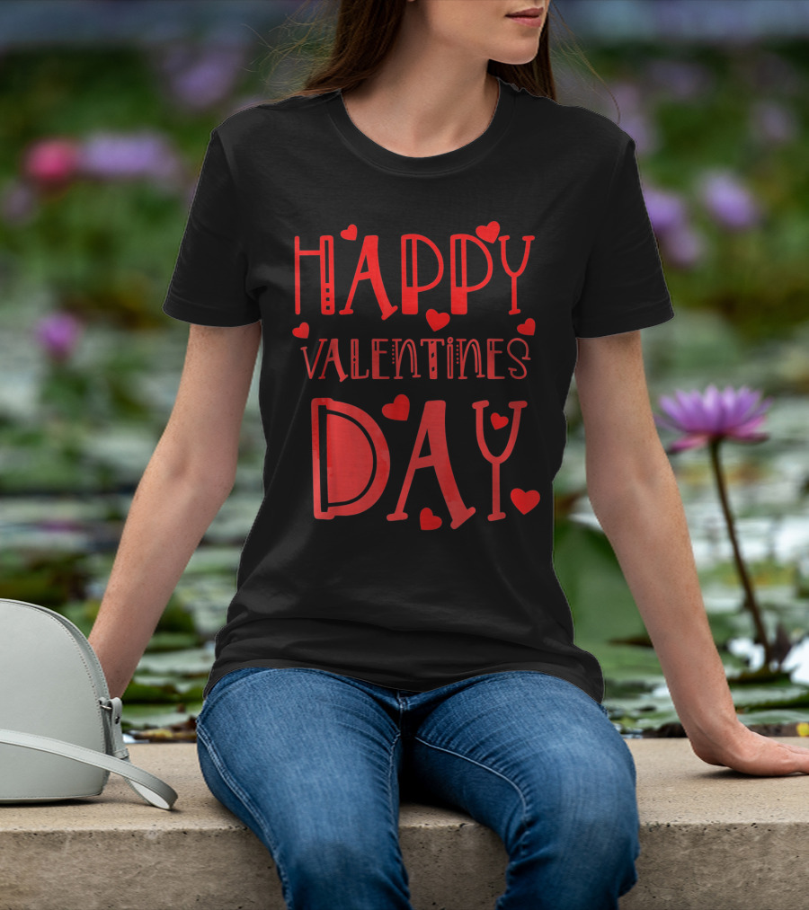 Happy Valentines Day Kids School Hearts T-Shirt
