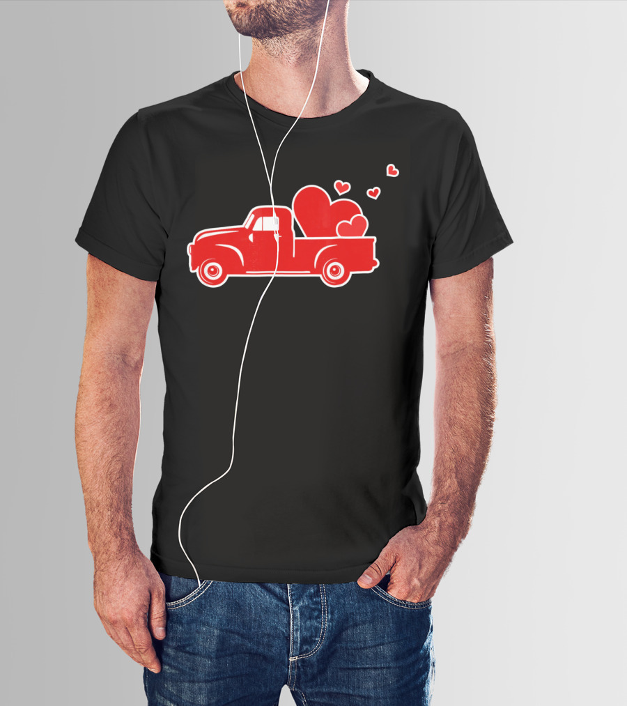 Toddler Boy Heart Truck Valentine T-Shirt