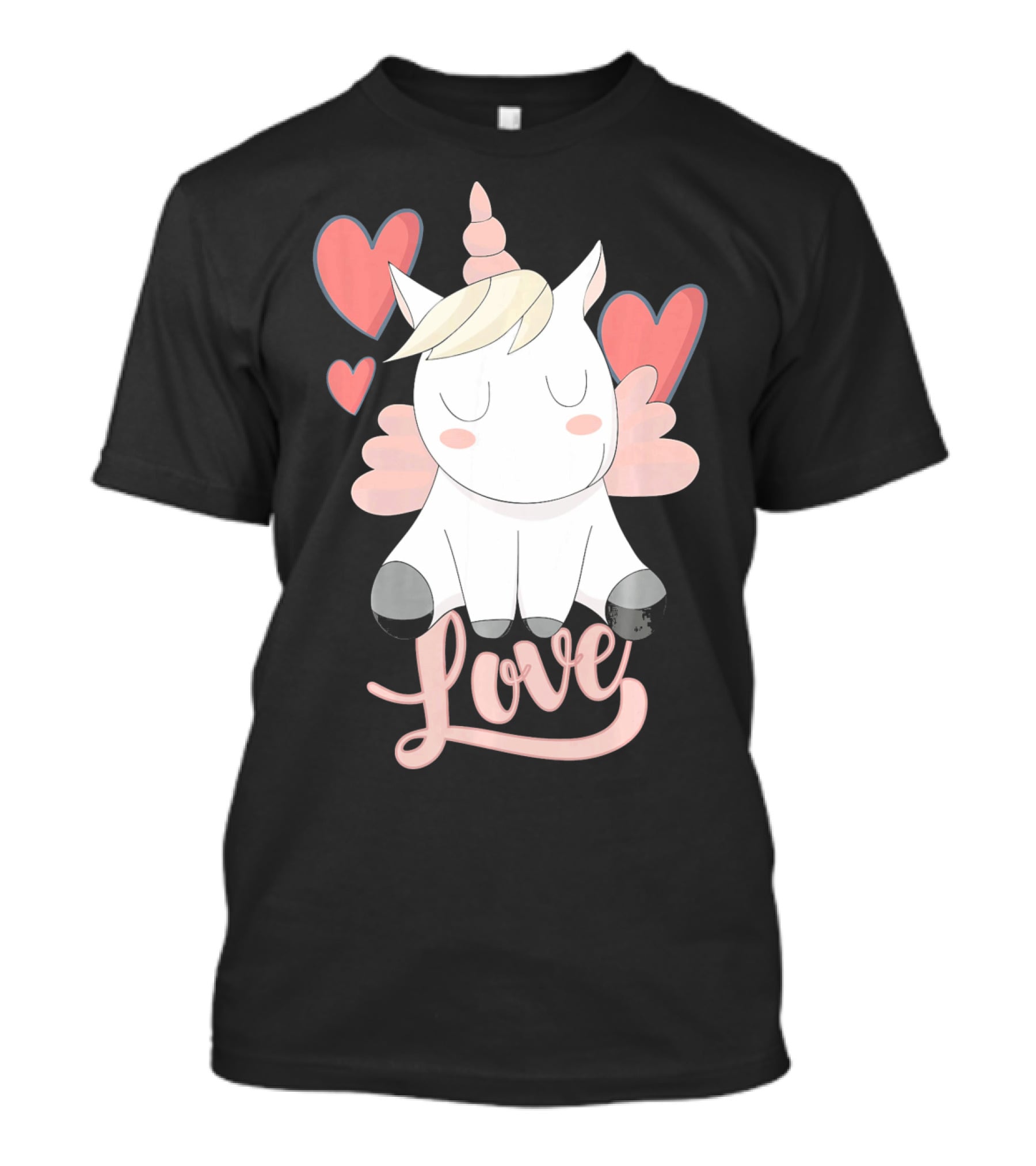 Love Unicorn With Hearts Valentine's Day T-Shirt