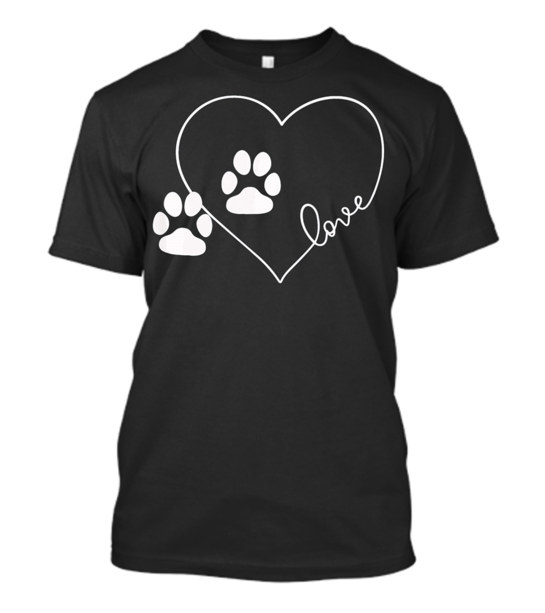 Love Paw Prints Heart T-Shirt