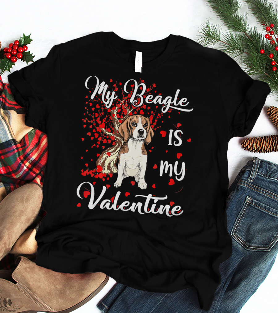 My Beagle Is My Valentine Hearts T-Shirt