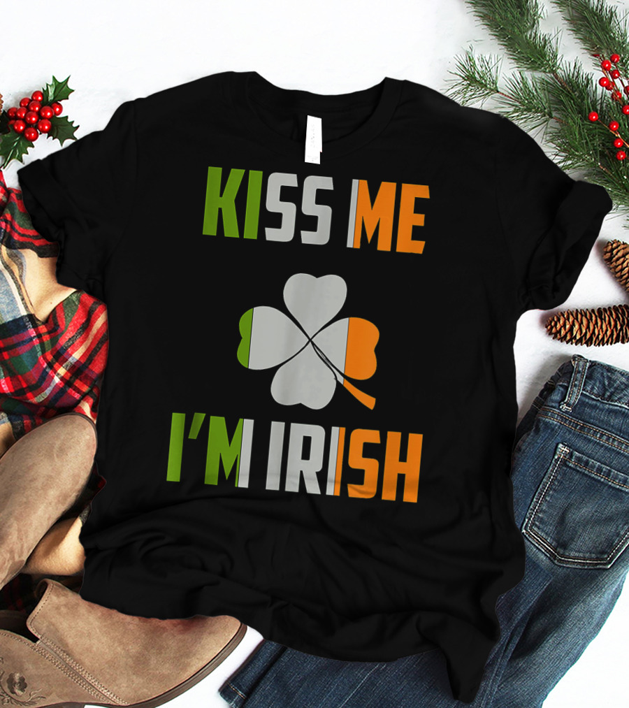 Kiss Me I'm Irish Saint Patrick Day Shamrock T-Shirt