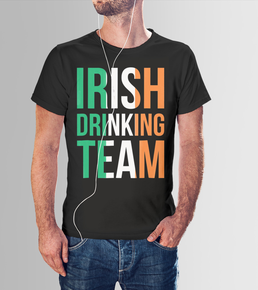 Irish Drinking Team Ireland Green White Orange T-Shirt