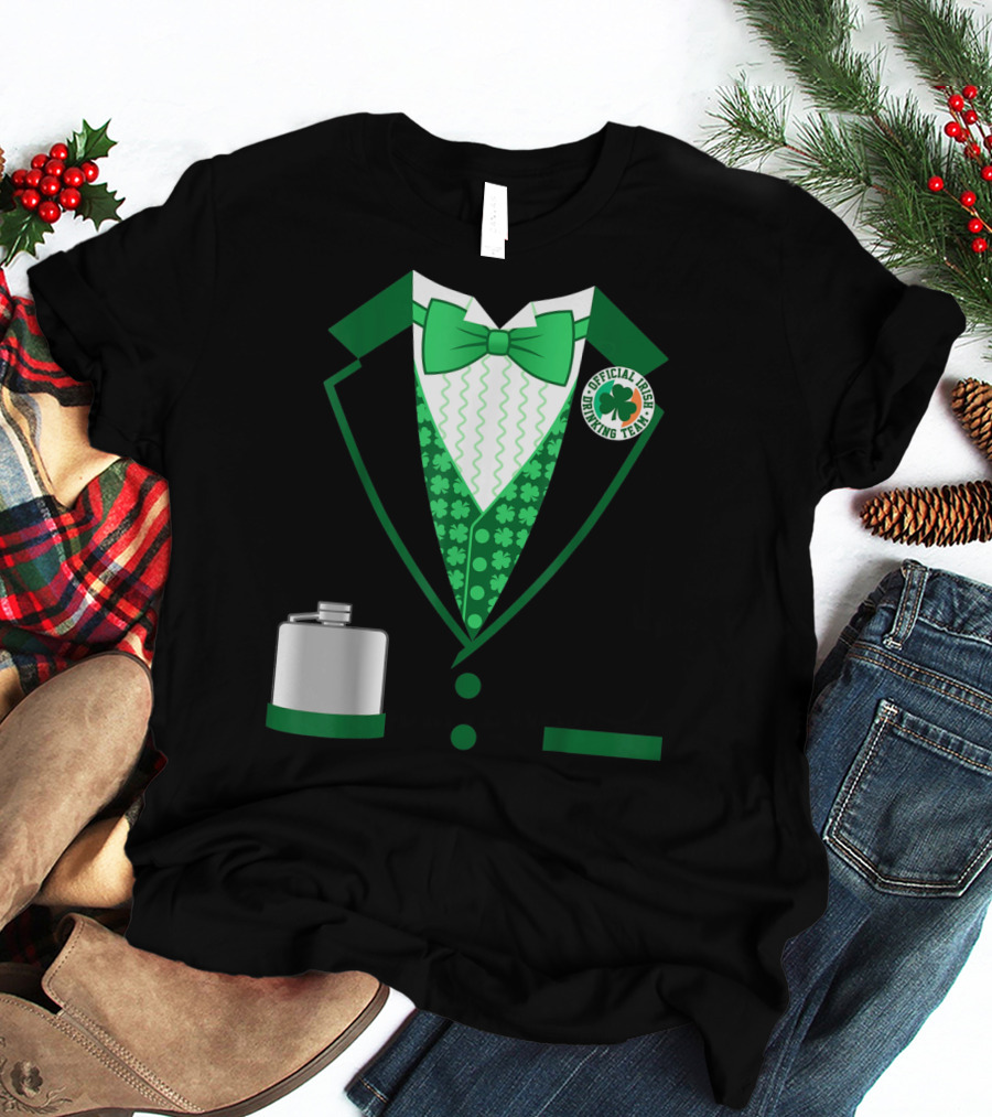 Mens St. Patricks Day Costume Official Irish Drinking Team Funny Iris T-Shirt
