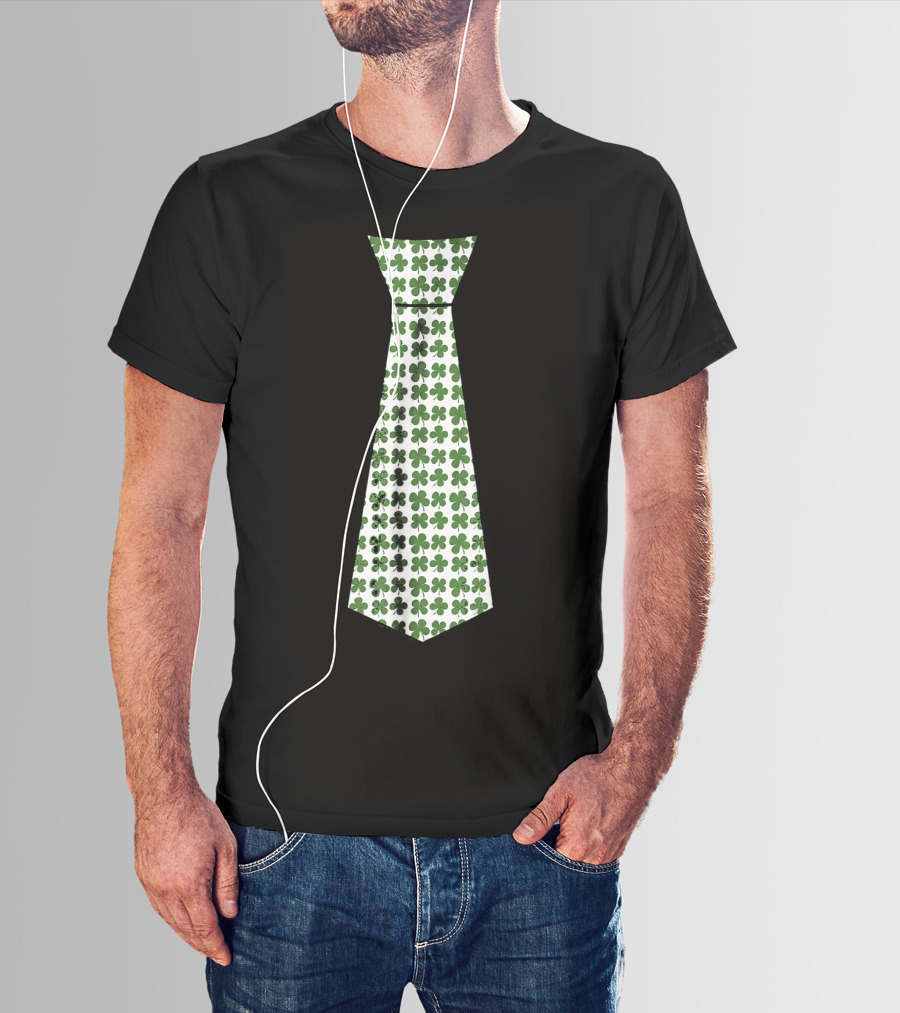 Cute Green Shamrock Necktie For St. Patrick's Day Celebrations T-Shirt