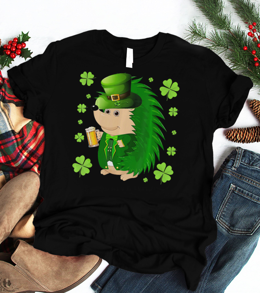 Funny Hedgichaun Leprechaun Clover Beer St. Patrick's Day T-Shirt