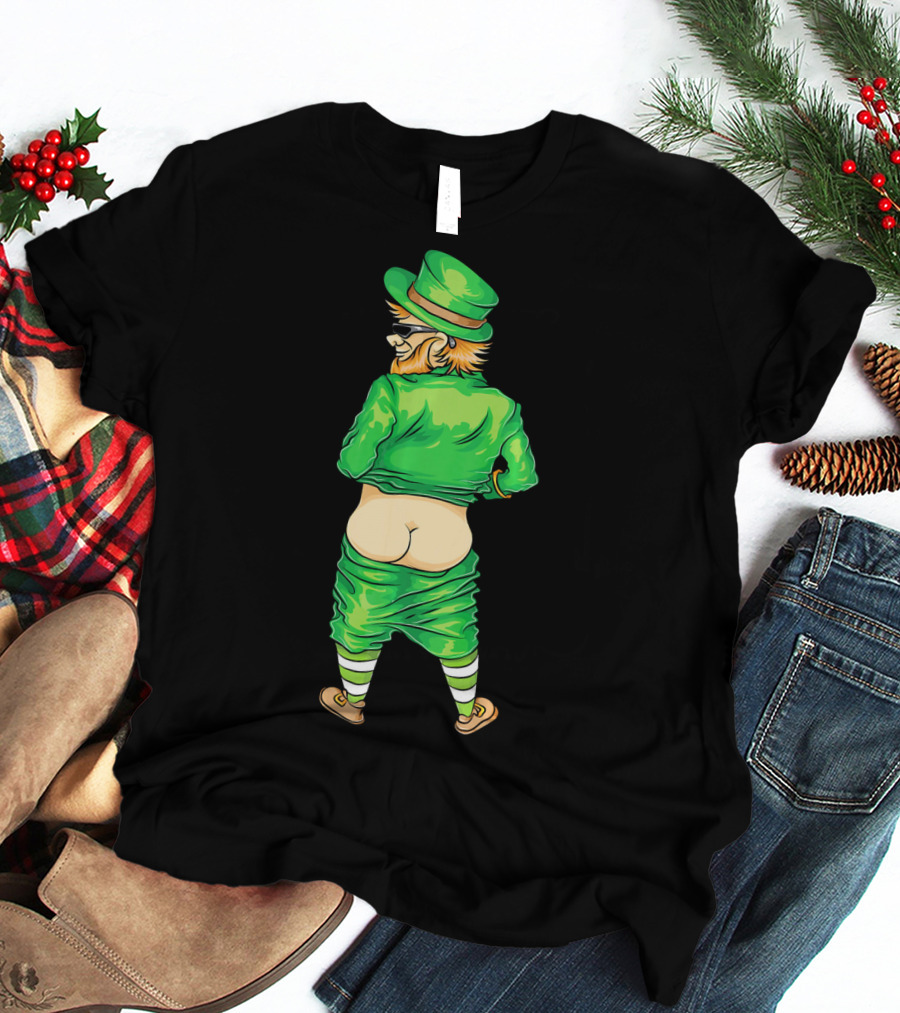 Mooning Leprechaun St. Patricks Day Funny Irish Humor T-Shirt