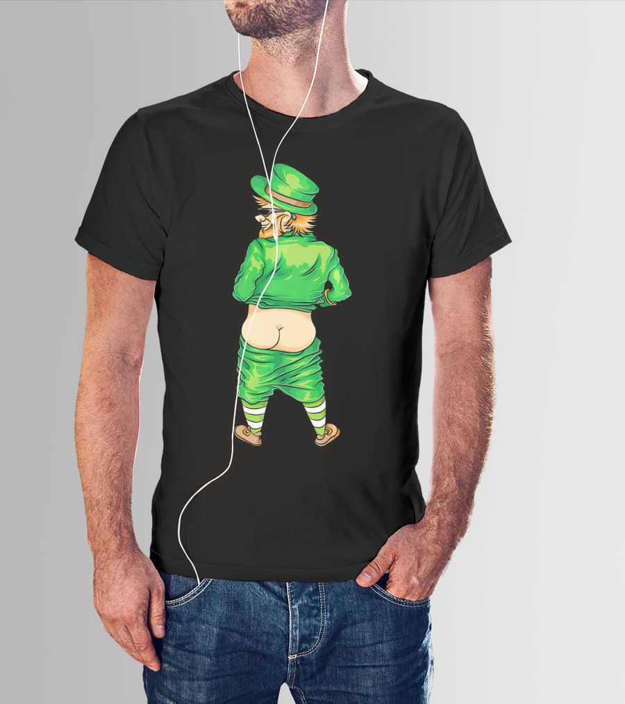 Mooning Leprechaun St. Patricks Day Funny Irish Humor T-Shirt