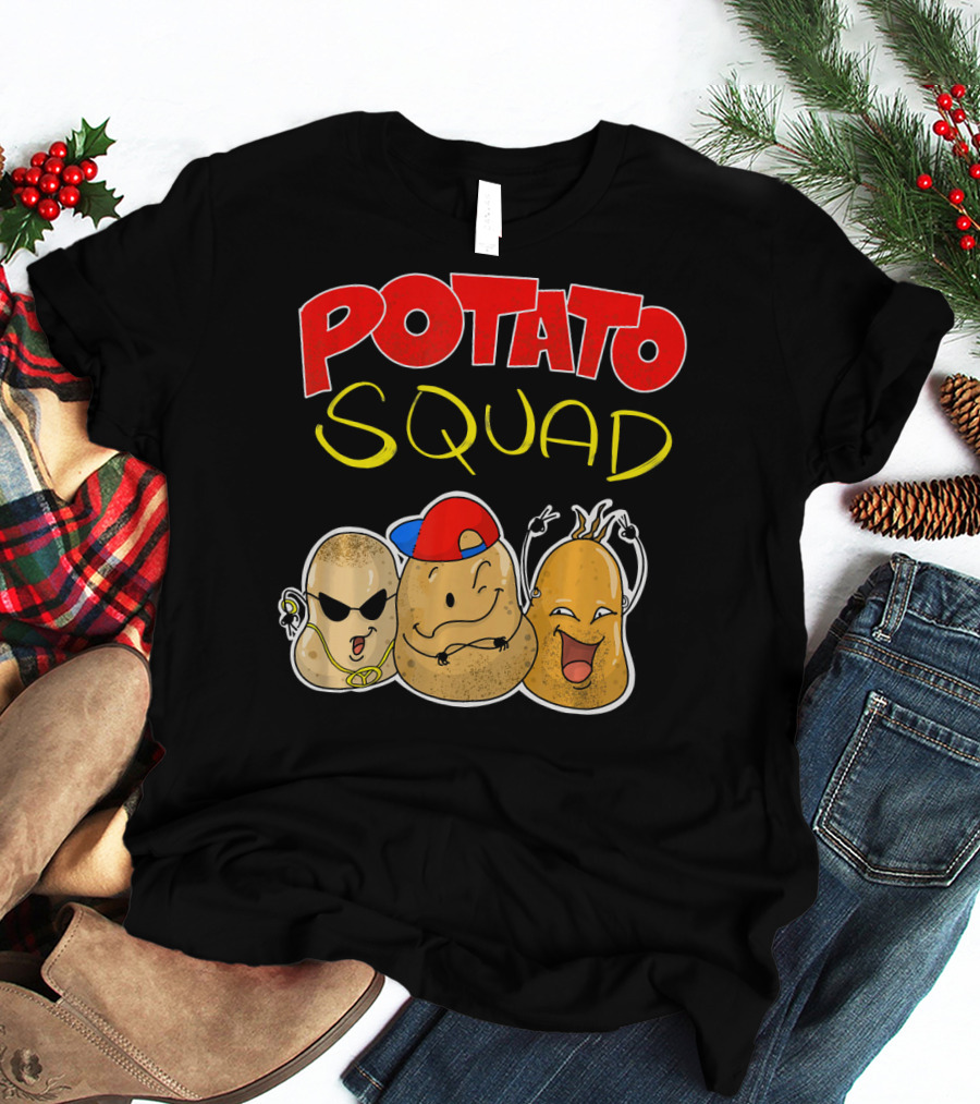 Potato Squad Cute Funny Vegetarian Crew T-Shirt