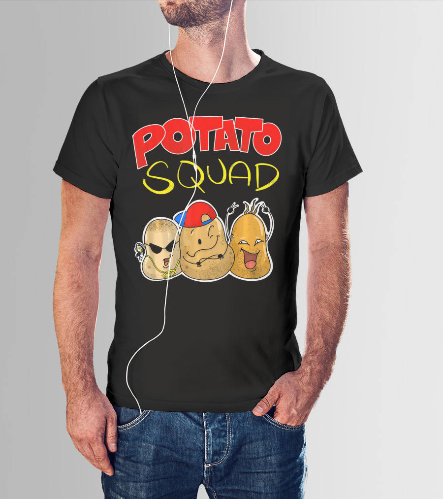 Potato Squad Cute Funny Vegetarian Crew T-Shirt