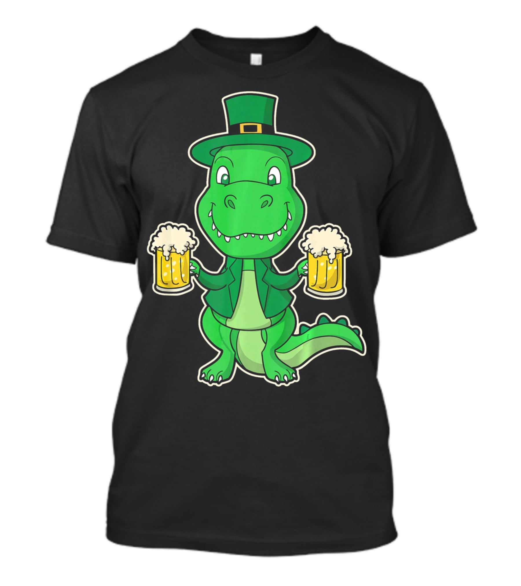 Leprechaun Dinosaur With Beers St. Patrick's Day T-Shirt