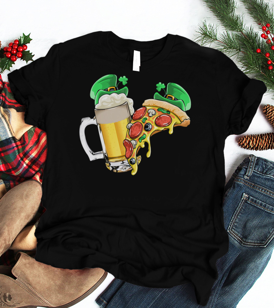 Beer Pizza Leprechaun Hat St. Patrick's Day T-Shirt