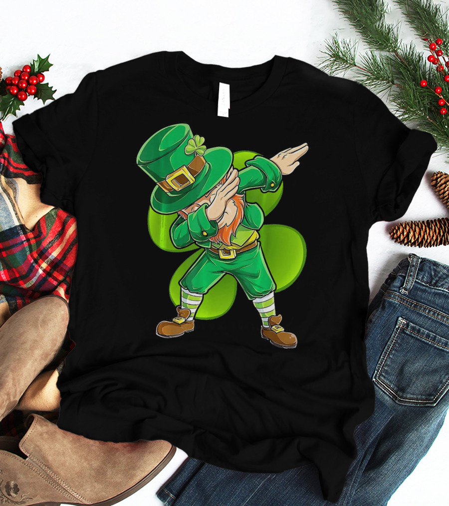 Dabbing Leprechaun Shamrock Dance St. Patrick's Day T-Shirt
