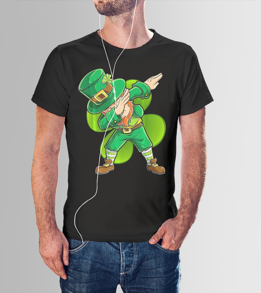 Dabbing Leprechaun Shamrock Dance St. Patrick's Day T-Shirt