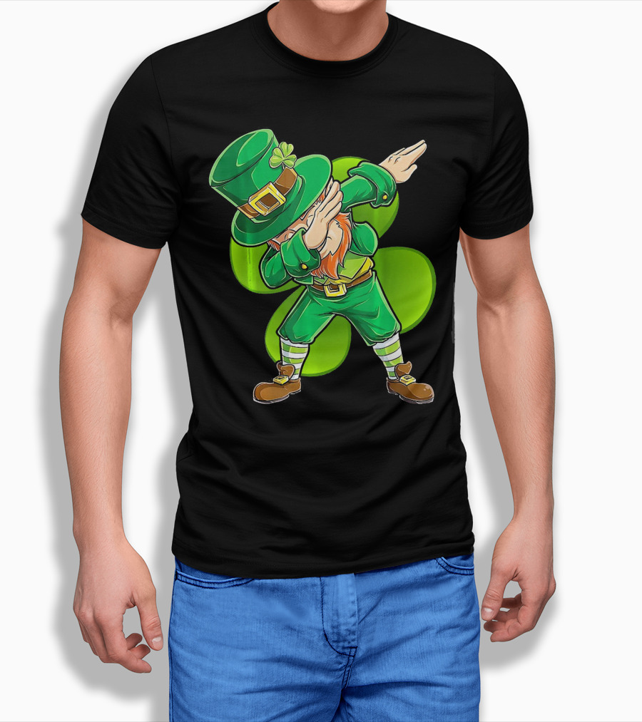 Dabbing Leprechaun Shamrock Dance St. Patrick's Day T-Shirt