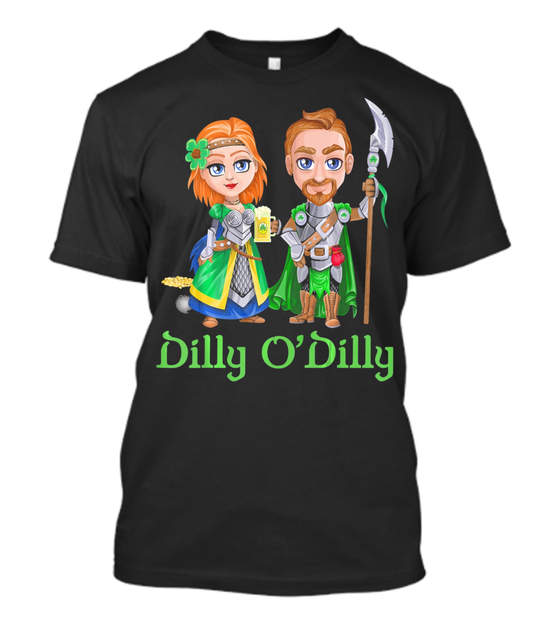 St. Patricks Day Dilly O'Dilly With Fantasy Characters And Shamrock Ale T-Shirt