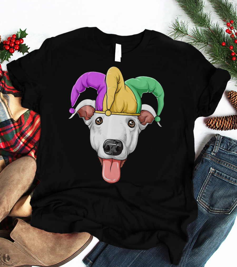 Mardi Gras Greyhound Carnival Jester Hat T-Shirt