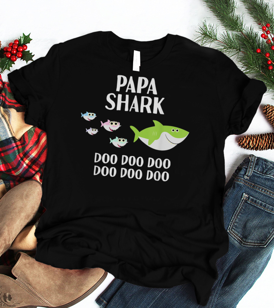 Papa Shark Doo Doo Doo Doo Fathers Mens T-Shirt