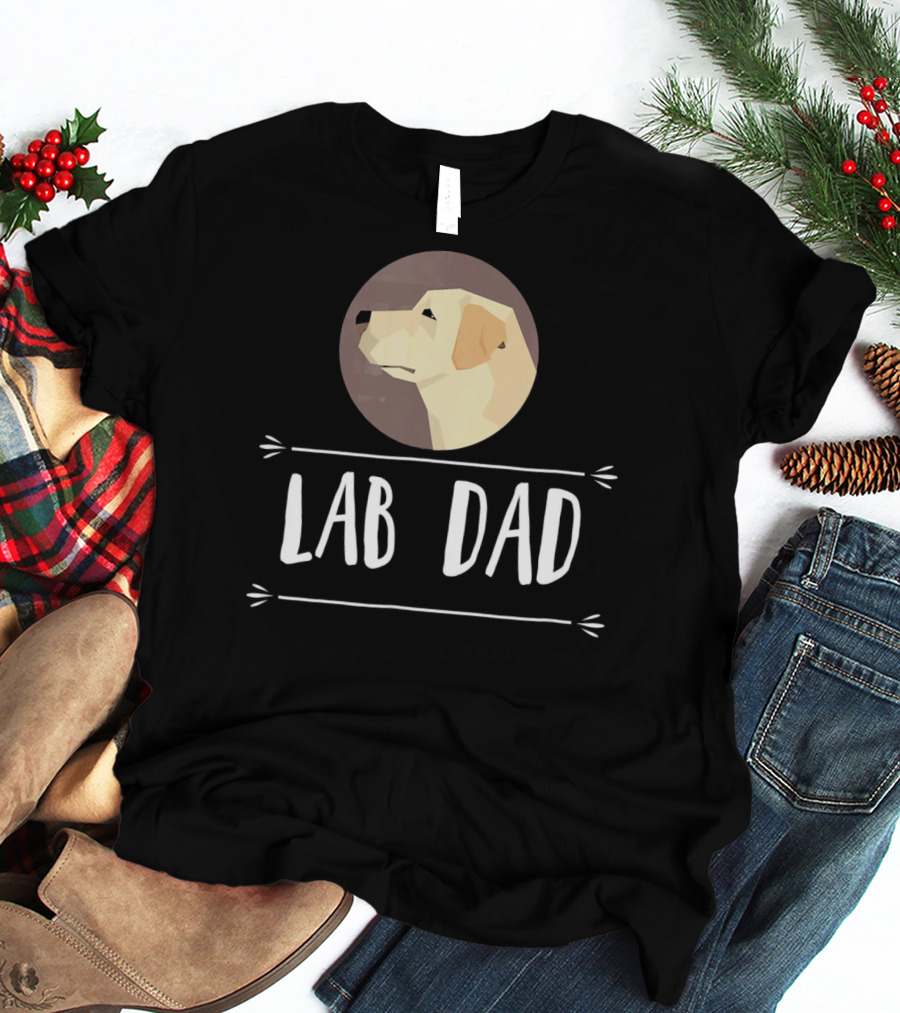 Lab Dad Yellow Labrador Retriever Dog Circle Emblem T-Shirt