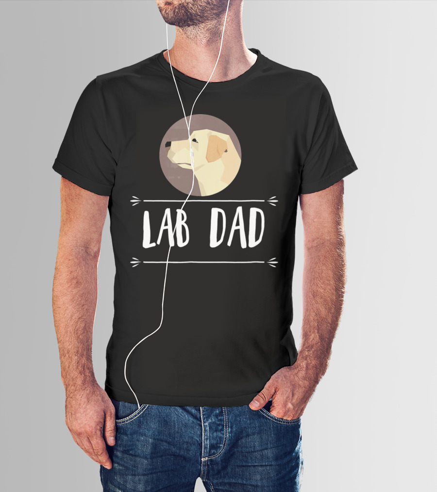 Lab Dad Yellow Labrador Retriever Dog Circle Emblem T-Shirt