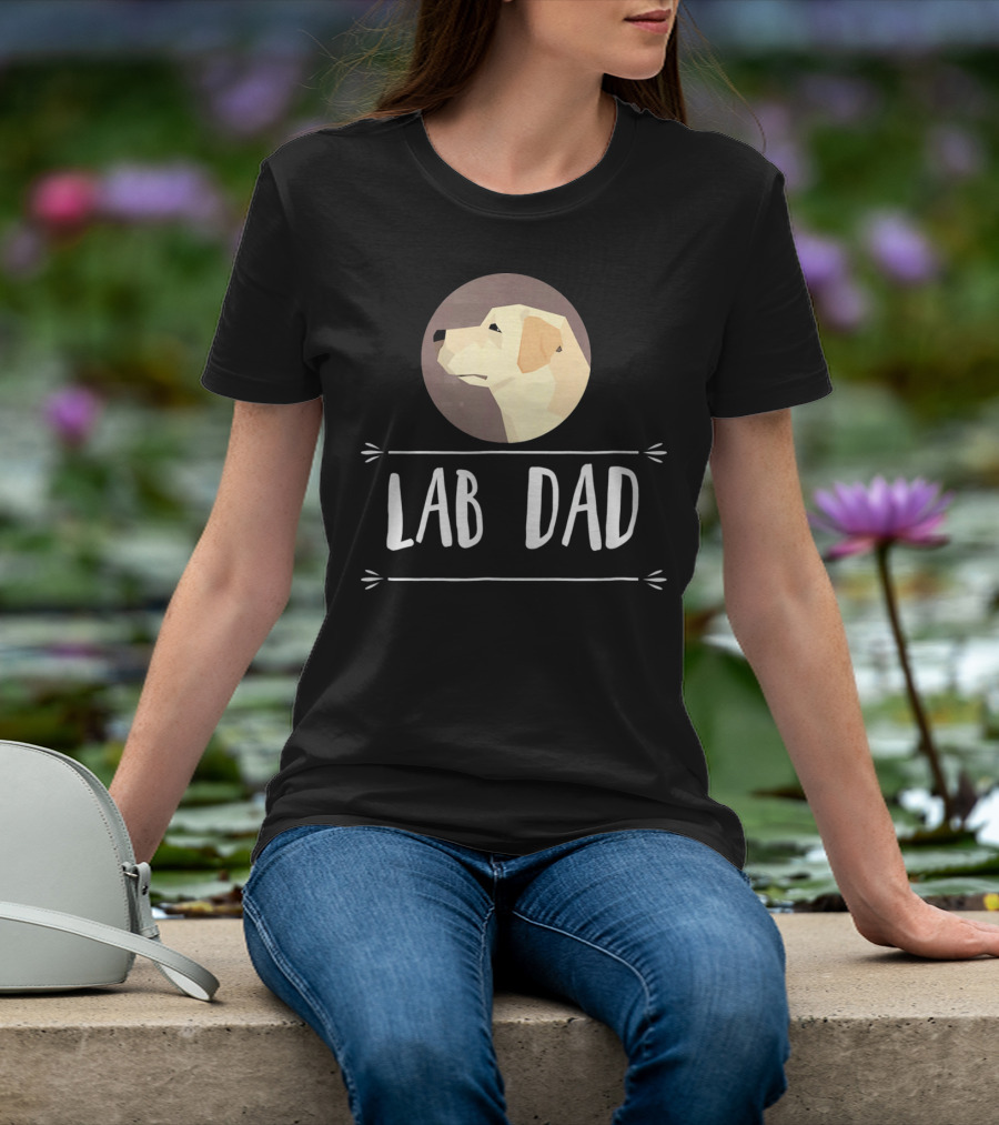 Lab Dad Yellow Labrador Retriever Dog Circle Emblem T-Shirt