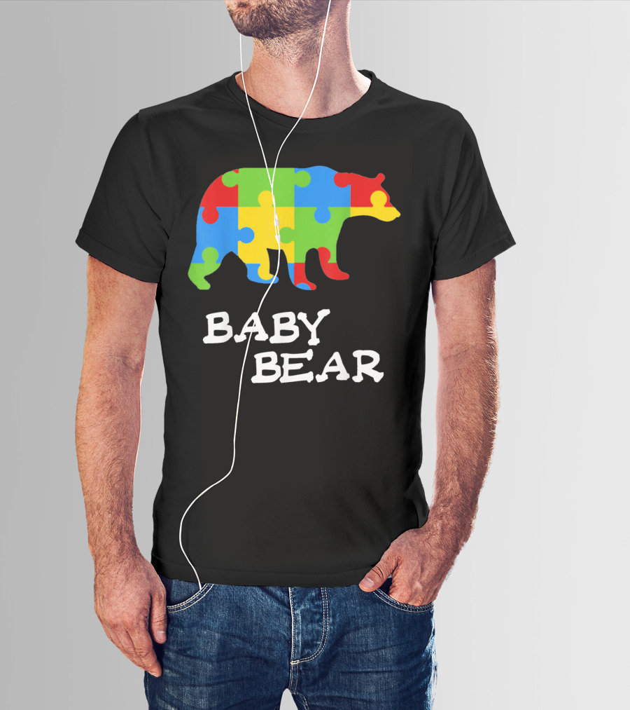 Autism Awareness Baby Bear Puzzle Design For Boy T-Shirt