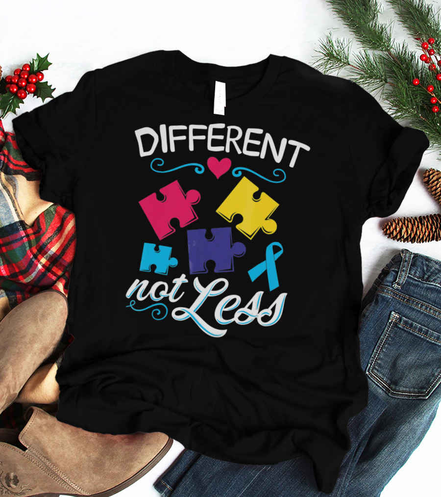 Different Not Less Autism Awareness Puzzle T-Shirt