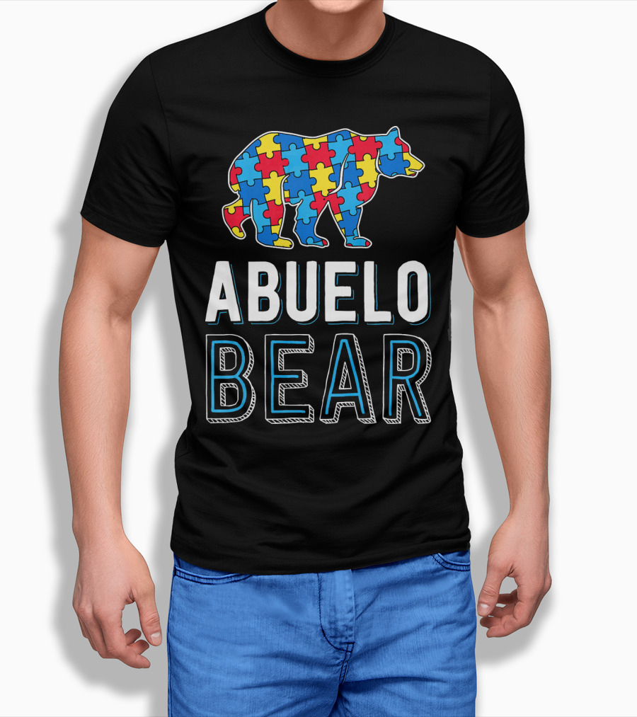 Abuelo Bear Autism Puzzle Awareness T-Shirt