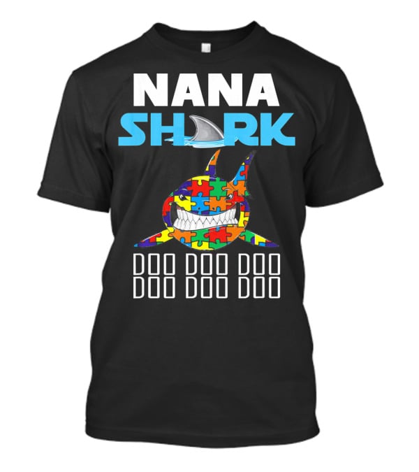 Nana Shark Autism Awareness Puzzle Doo Doo Doo T-Shirt