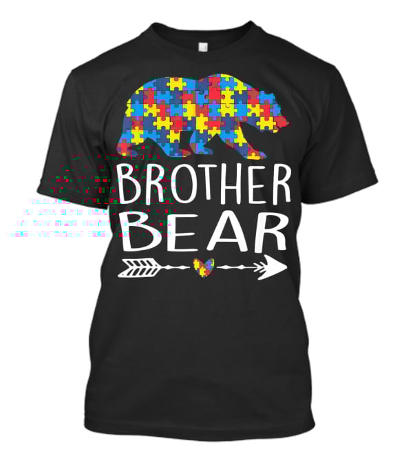 Brother Bear Autism Puzzle Heart Arrow T-Shirt