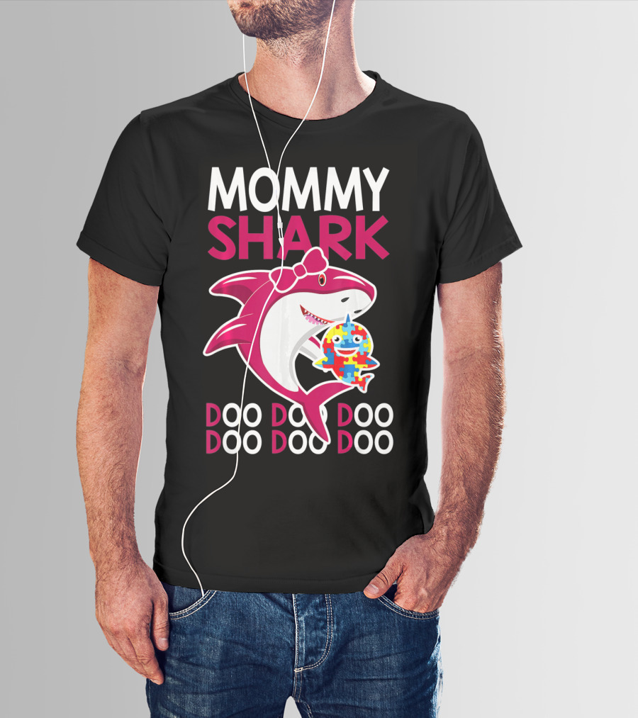 Mommy Shark Autism Awareness Doo Doo Doo T-Shirt