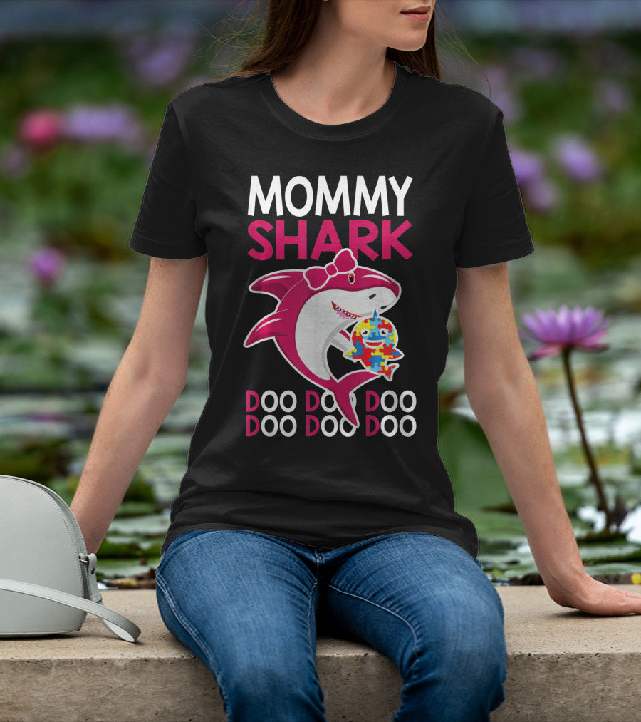 Mommy Shark Autism Awareness Doo Doo Doo T-Shirt