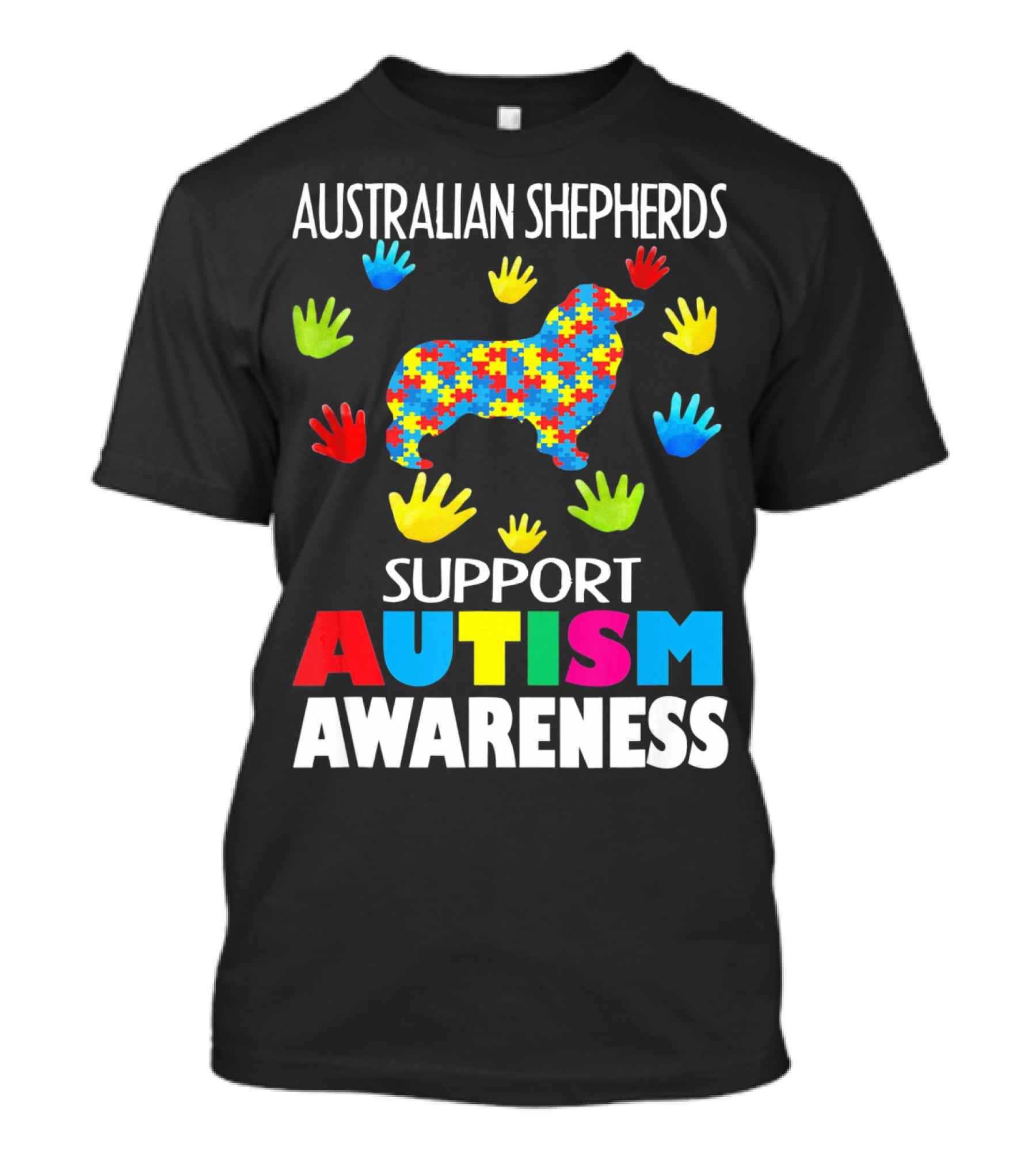 Australian Shepherds Support Autism Awareness T-Shirt