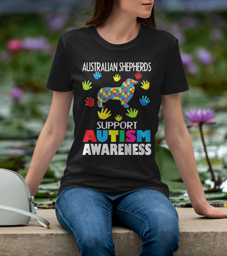 Australian Shepherds Support Autism Awareness T-Shirt