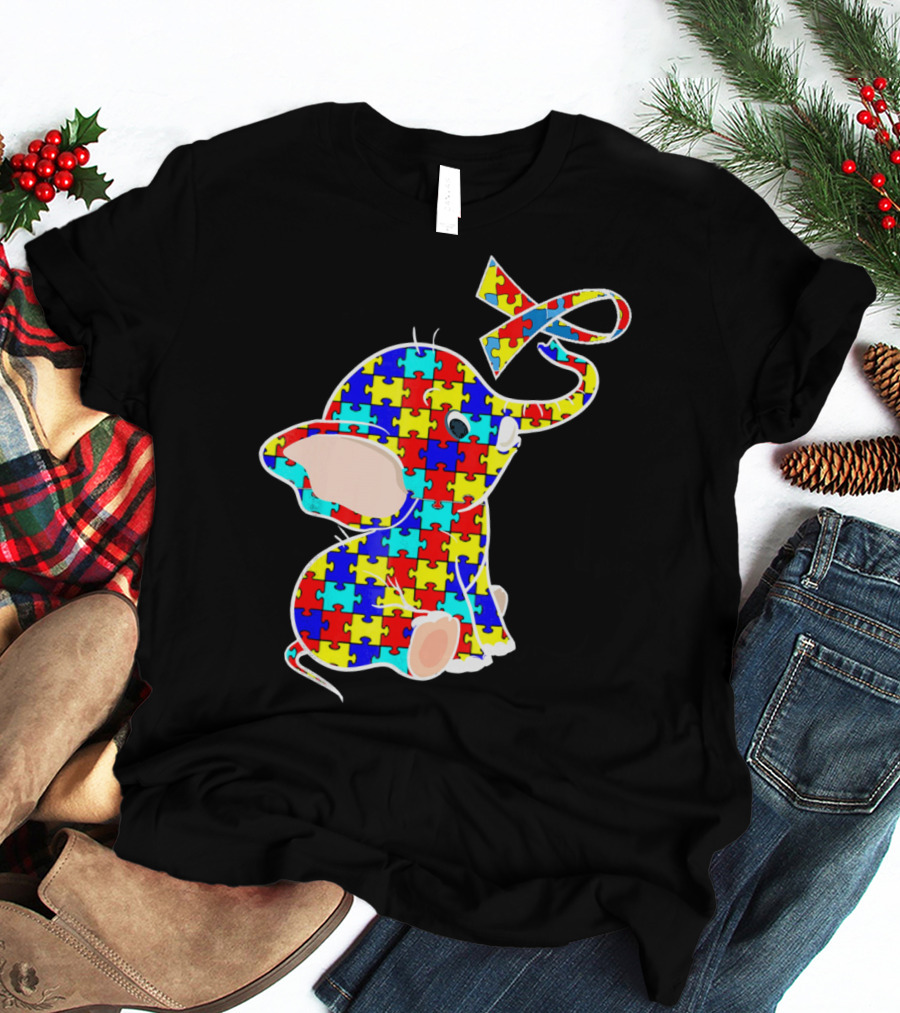 Elephant Puzzle Autism Awareness T-Shirt