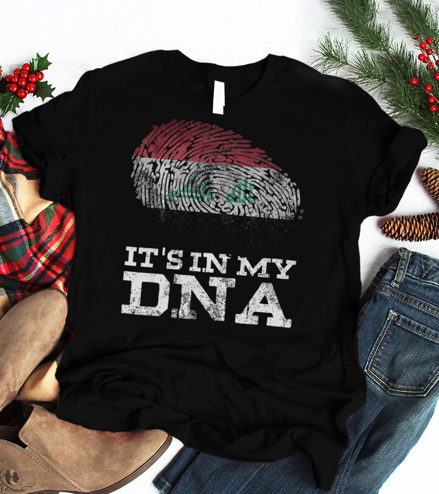 It's In My DNA Iraqi Heritage Fingerprint Flag T-Shirt