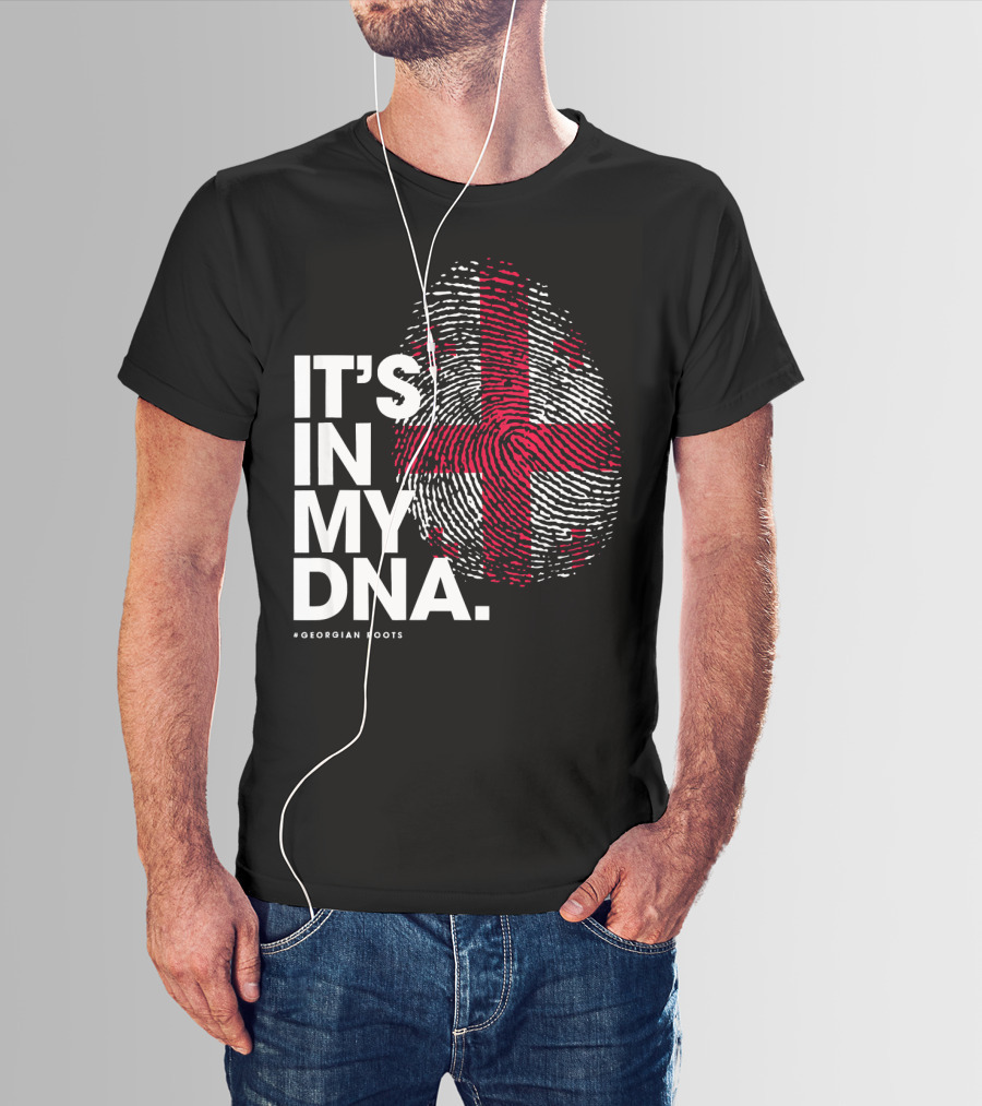 IT'S IN MY DNA Georgia Flag Georgian Roots T-Shirt