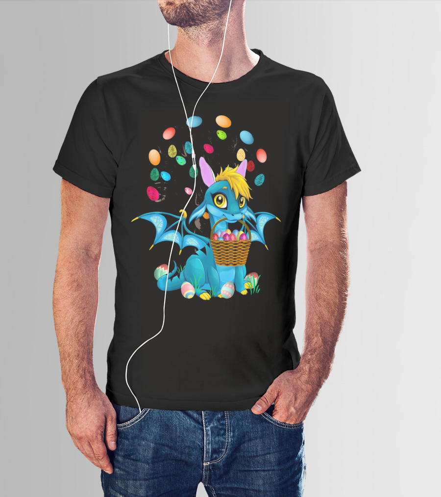 Dragon Bunny With Colorful Easter Egg Basket T-Shirt